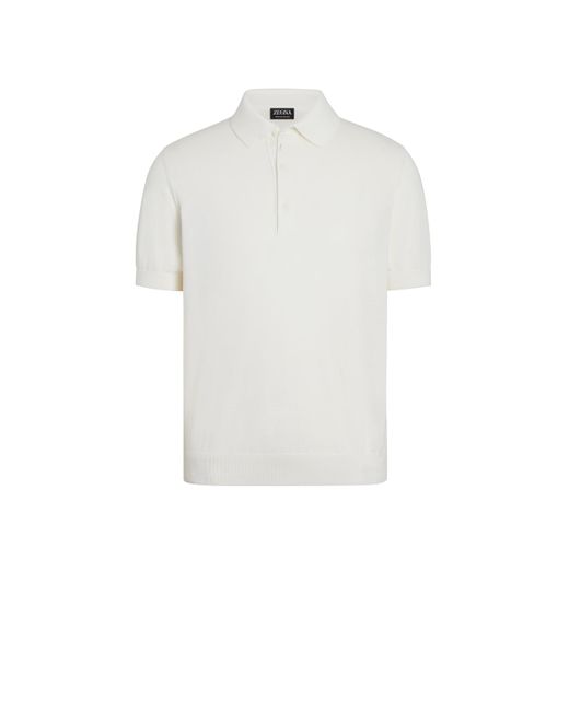 Zegna White Premium Cotton Polo Shirt for men