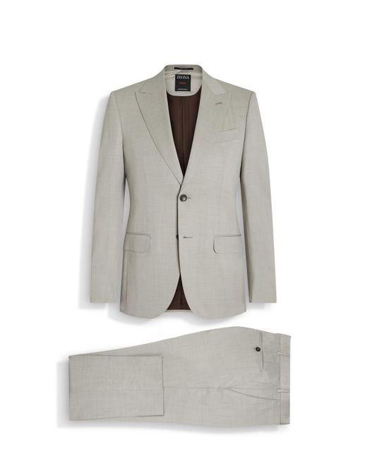 Zegna Gray Light Centoventimila Wool Suit for men