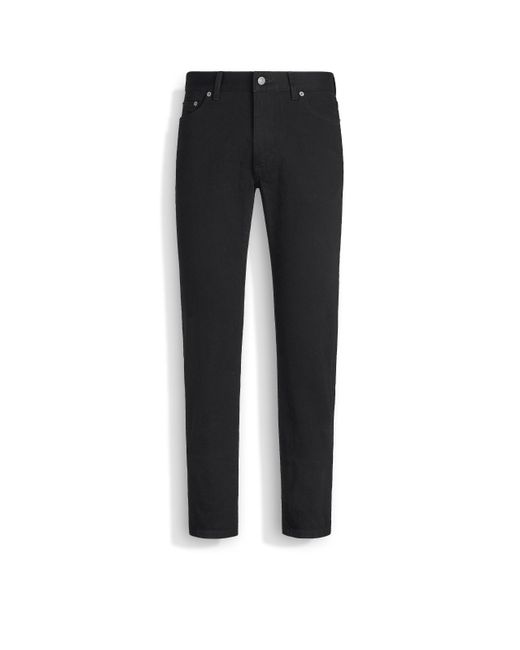 Zegna Roccia Jeans Aus Stretch-Baumwolle Mit Rinse-Waschung in Black für Herren