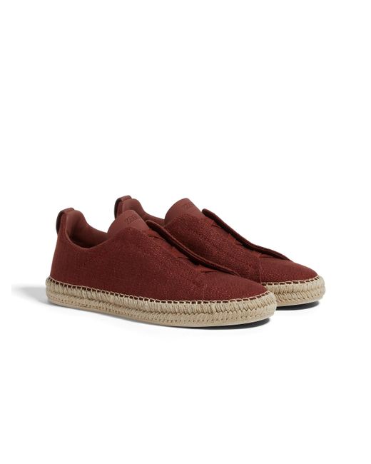Zegna Triple Stitch Espadrilles Aus Leinen Und Leder in Brown für Herren