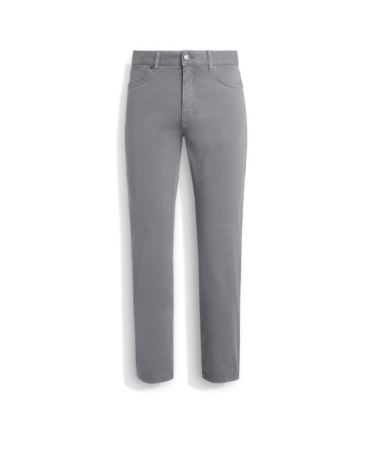 Zegna Gray Light Stretch Cotton Roccia Jeans for men