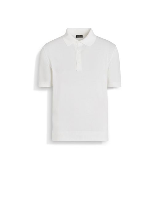 Zegna White Premium Cotton Polo Shirt for men