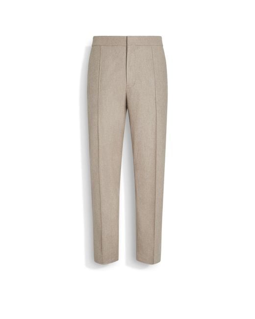 Zegna Natural Light Taupe 15Milmil15 Wool Silk And Cashmere Pants for men