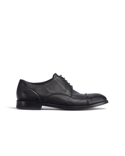 Zegna Black Deerskin Siena Flex Captoe Derby Shoes for men