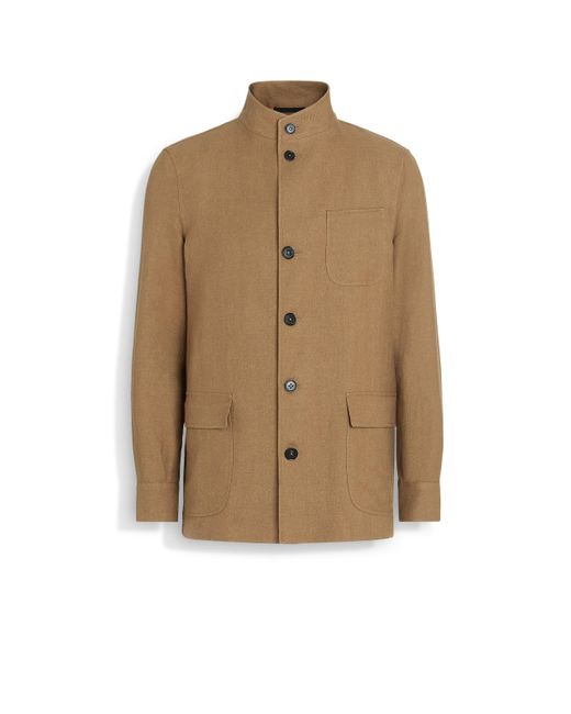 Zegna Natural Linen And Wool Chore Jacket for men