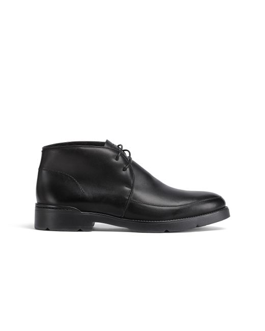 Zegna Black Hand-Buffed Leather Cortina Ankle Boots for men