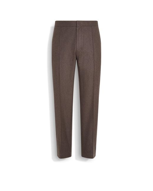 Zegna Hose Aus 15Milmil15 Wolle, Seide Und Kaschmir in Brown für Herren