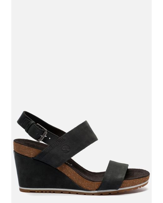 Timberland Capri Sunset Sandalen Met Sleehak Zwart in het Zwart - Lyst
