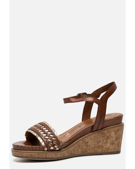 Aankoop \u003etamaris sandalen sleehak cognac Grote uitverkoop - OFF 62%
