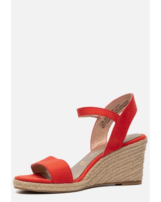 Tamaris Sandalen Met Sleehak Rood in het Rood - Lyst