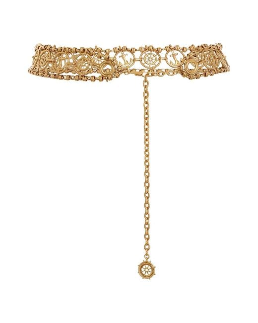 Zimmermann Nautical Charm Chain Belt in Metallic Lyst