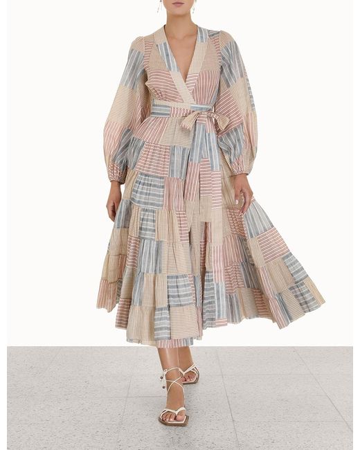 cotton wrap dress midi