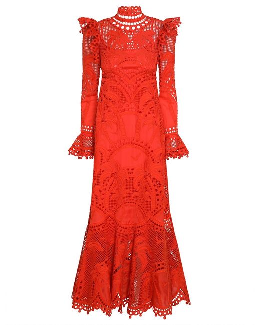 Zimmermann Brightside Palm Gown in Red | Lyst