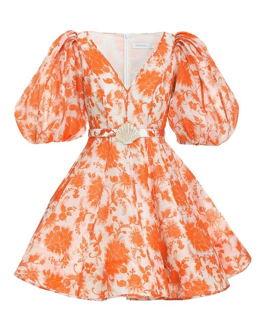 zimmermann postcard puff sleeve mini