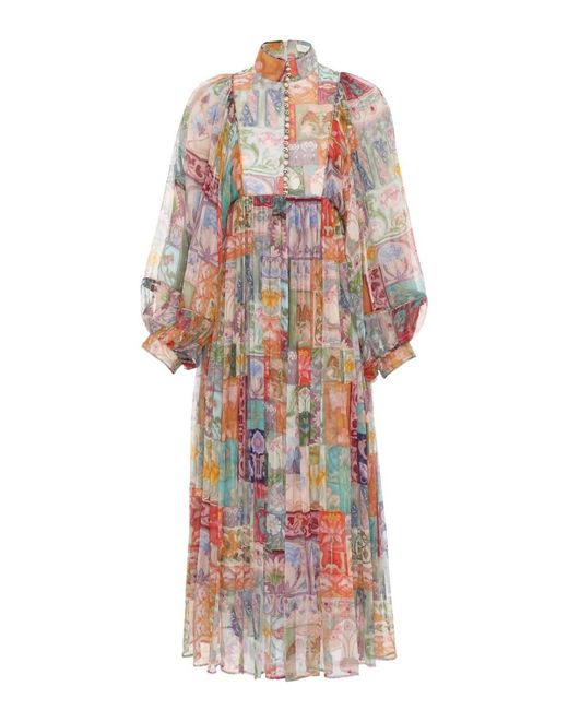 Zimmermann Cosmic Smock Midi Dress in White | Lyst