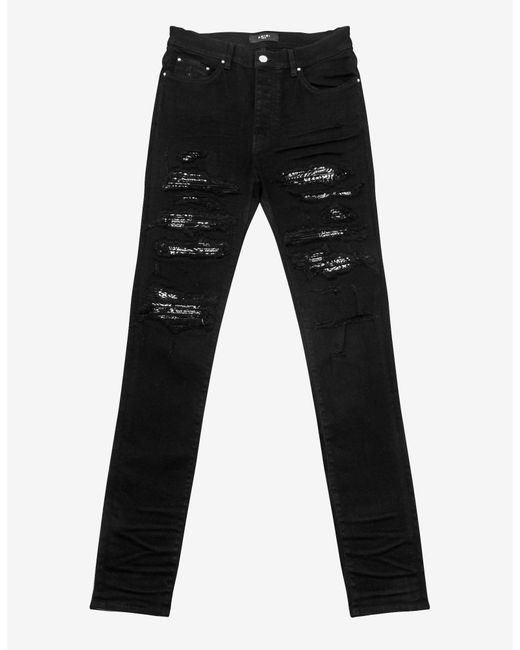 Amiri Denim Bandana Thrasher Black Jeans for Men - Lyst