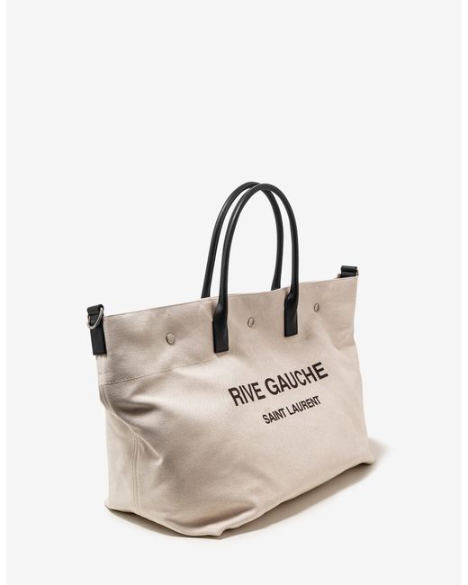 Mens Tote bags Saint Laurent Tote bags Save 11% Saint Laurent Canvas Rive Gauche Maxi Tote Bag in Black Natural for Men 