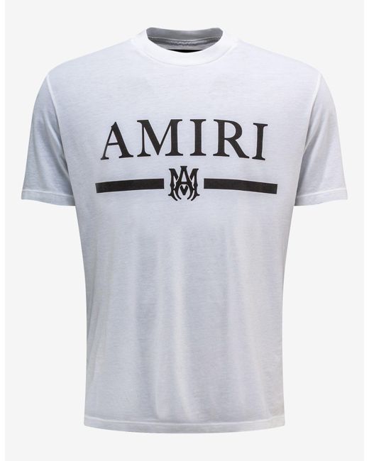 Amiri Cotton White M.a. Bar Logo T 