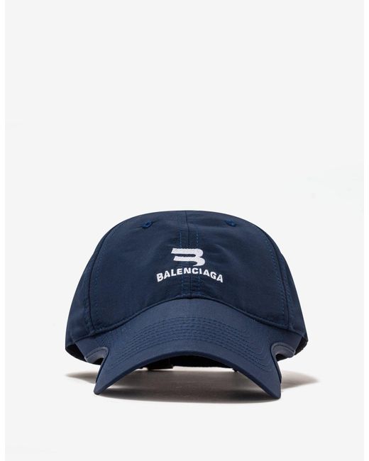 Balenciaga Blue Sporty B Notch Visor Cap for Men | Lyst