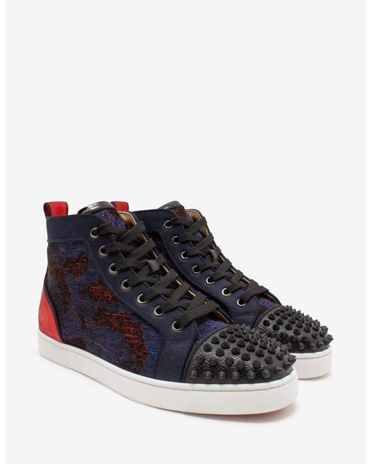 Christian Louboutin Leather Lou Spikes Orlato Multi-panelled High Top ...