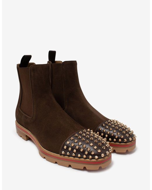 christian louboutin melon spikes suede boot