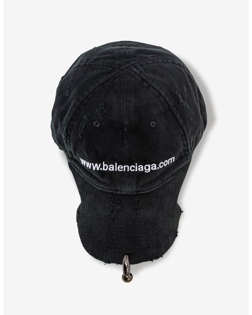 Balenciaga Black Bal.com Pierced Baseball Cap for Men | Lyst