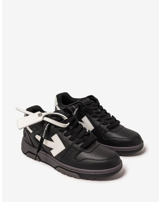 Off-White c/o Virgil Abloh Leather Out Of Office Black & White Trainers ...