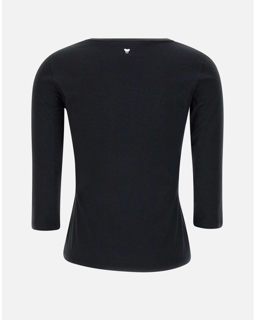 Weekend by Maxmara Black Schwarzes Multia Stretch Baumwolltop