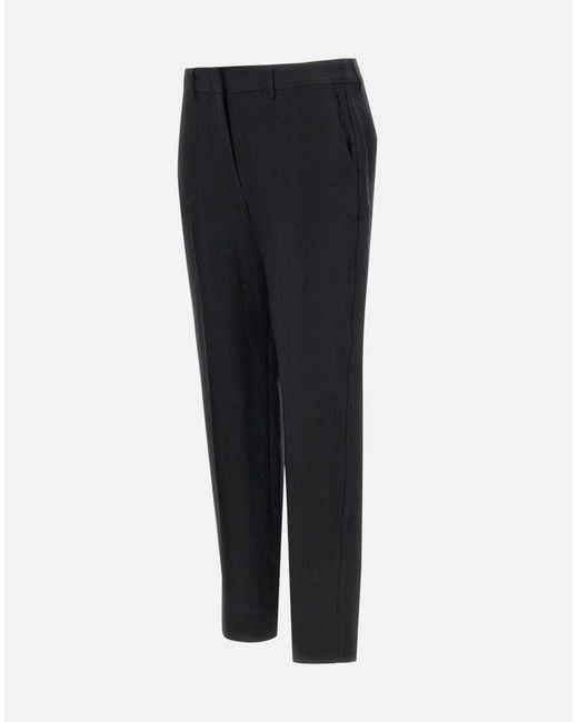 Marella Blue Perugia Schwarze Leinenhose Mit Schmalem Schnitt
