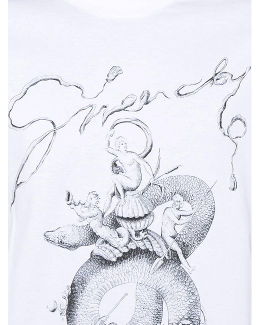 Givenchy Weißes T-Shirt Mit Rundhalsausschnitt Und Logo in White für Herren