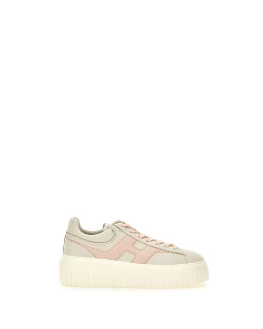 Hogan Natural H-Streifen Damen Pinke Trainingsschuhe