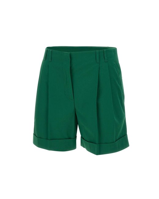 Max Mara Green Bergen Smaragdgrüne Baumwoll-Gabardine-Shorts