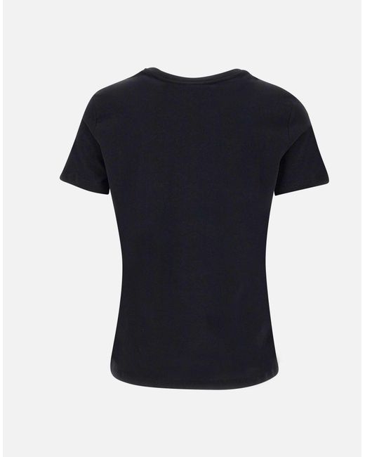 Elisabetta Franchi Black Schwarzes Urban Cotton T-Shirt Mit Rundhalsausschnitt