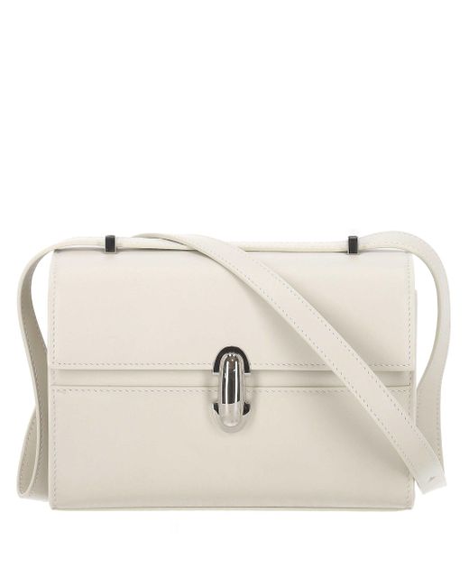 SAVETTE Natural Die Symmetry Tasche Aus Weißem Leder