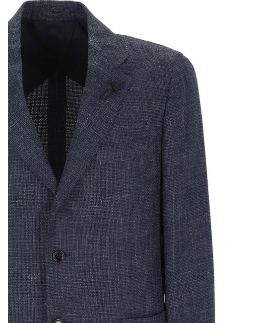 Lardini Oxfordblauer Einreihiger Blazer in Blue für Herren