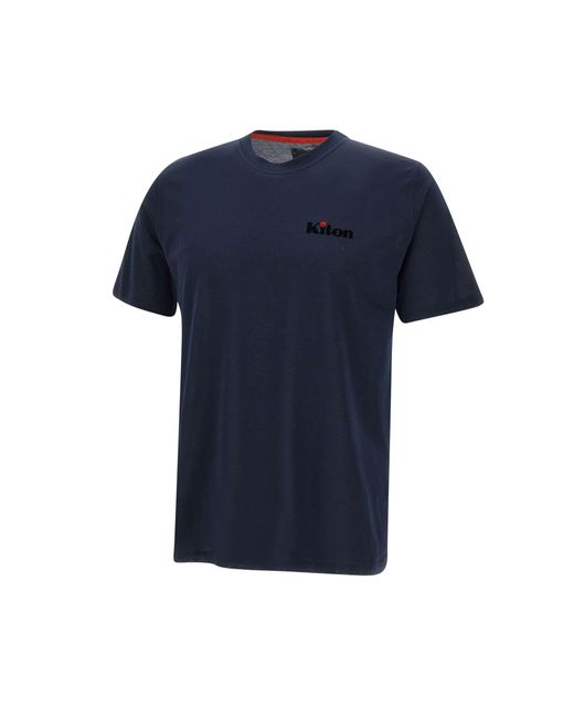 Kiton Ultrakomfortables T-Shirt Aus Blauer Baumwolle in Blue für Herren