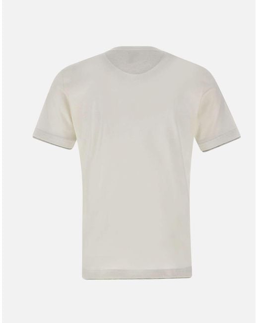 Eleventy Baumwoll-T-Shirt Mit Grauen Profilen, Reguläre Passform in White für Herren