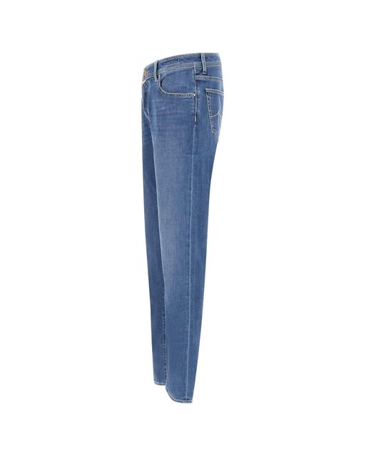 Jacob Cohen Blaue Super-Slim-Fit-Jeans Von Nick Mit Goldenen Logo-Knöpfen in Blue für Herren