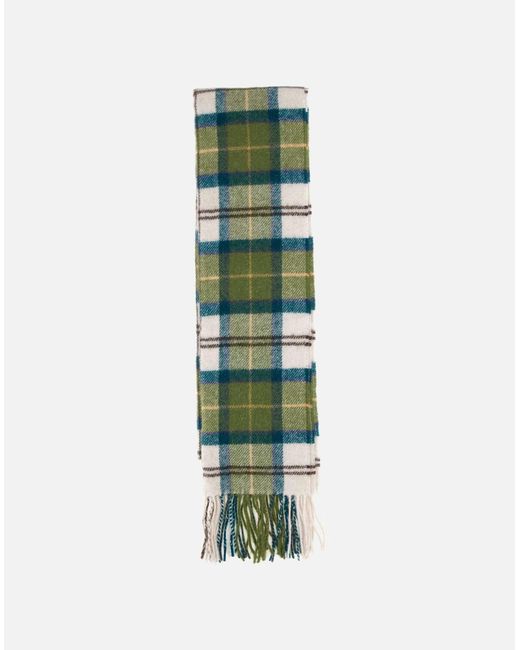 Barbour Green Lambswool Tartan Scarf for men