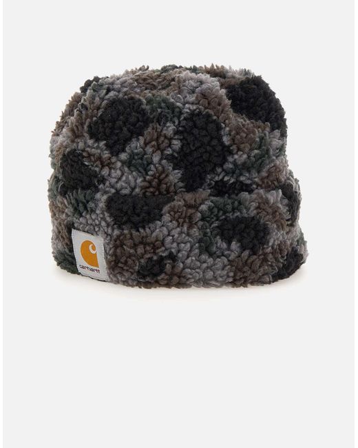 Carhartt Black Textured Camouflage Beanie for men