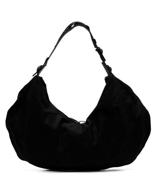 Innerraum Black Schwarze Baumwoll-Schultertasche