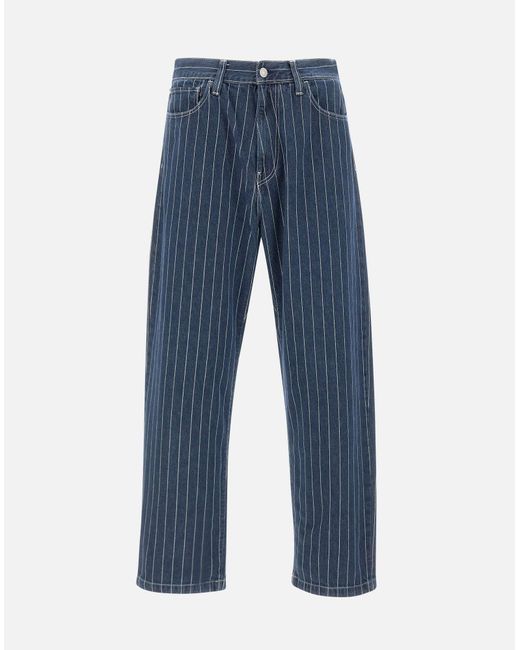 Carhartt Orlean Pant Weiß Gestreifte Blaue Denim-Jeans in Blue für Herren