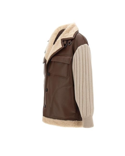 Iceberg Brown Eco-Fur Relaxed Fit Jacket for men