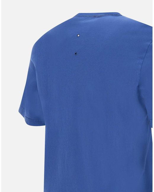 Premiata Blaues Baumwoll-Logo-T-Shirt Von Athens in Blue für Herren