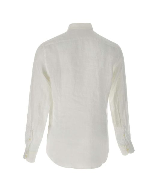 Mc2 Saint Barth Pamplona Weißes Leinenhemd in White für Herren