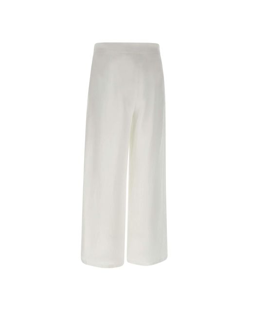Max Mara White Weiße Dazzy Ramie-Gaze-Hose
