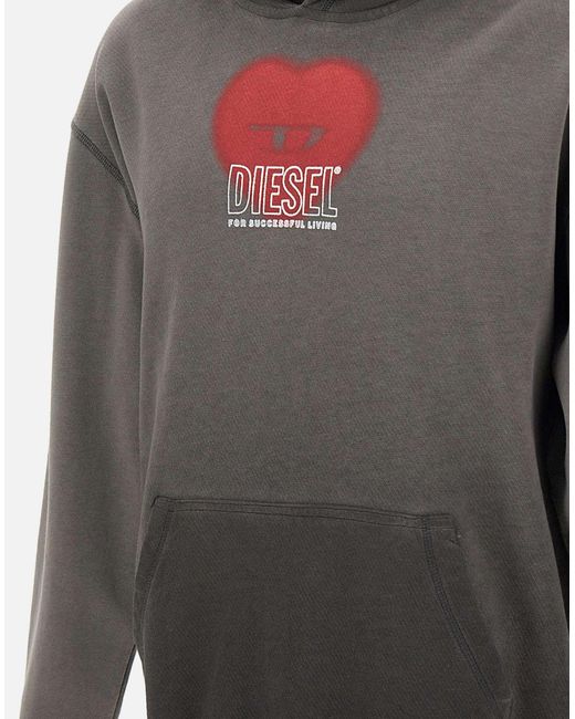 DIESEL T-Buxt Graues Baumwoll-Sweatshirt Mit Schattiertem Effekt in Gray für Herren