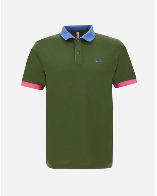 Sun 68 3-Farben-Baumwoll-Poloshirt in Green für Herren