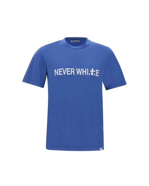 Premiata Blaues Baumwoll-Logo-T-Shirt Von Athens in Blue für Herren