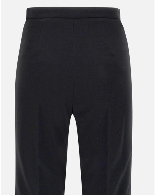 Elisabetta Franchi Blue Crepe-Hose Mit Weitem Bein Und Satinbändern